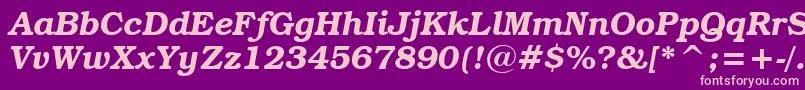 BookmanItcDemiItalicBt Font – Pink Fonts on Purple Background