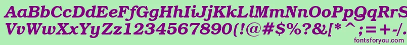フォントBookmanItcDemiItalicBt – 緑の背景に紫のフォント