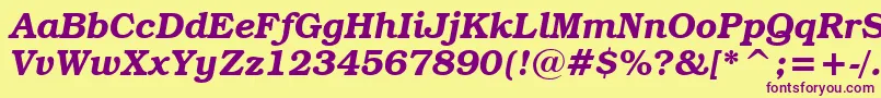 BookmanItcDemiItalicBt-fontti – violetit fontit keltaisella taustalla