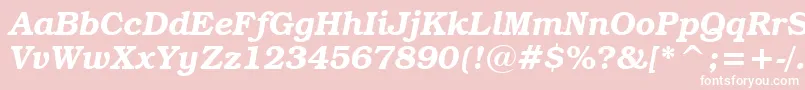 BookmanItcDemiItalicBt-Schriftart – Weiße Schriften auf rosa Hintergrund