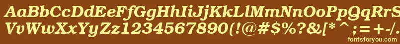BookmanItcDemiItalicBt-Schriftart – Gelbe Schriften auf braunem Hintergrund
