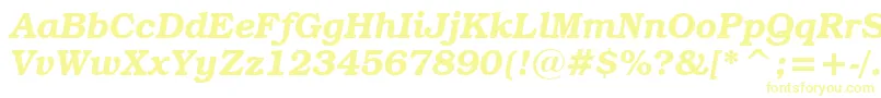 フォントBookmanItcDemiItalicBt – 白い背景に黄色の文字