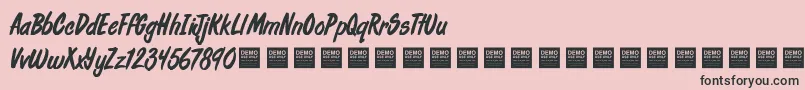 Fonte FreshDailyDemo – fontes pretas em um fundo rosa