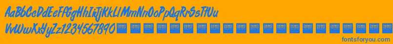 FreshDailyDemo Font – Blue Fonts on Orange Background