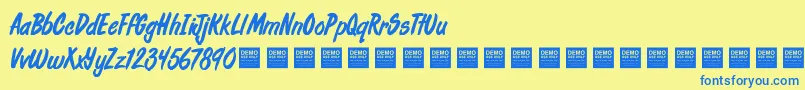 fuente FreshDailyDemo – Fuentes Azules Sobre Fondo Amarillo