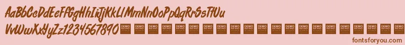 Шрифт FreshDailyDemo – коричневые шрифты на розовом фоне