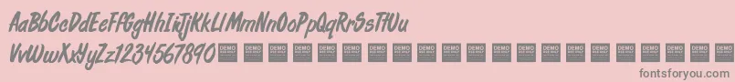 Fonte FreshDailyDemo – fontes cinzas em um fundo rosa