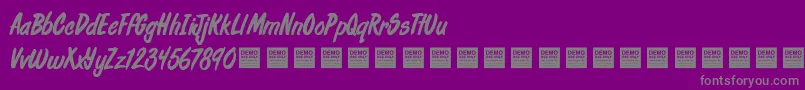 Fonte FreshDailyDemo – fontes cinzas em um fundo violeta