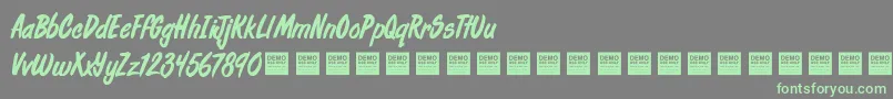 FreshDailyDemo-Schriftart – Grüne Schriften auf grauem Hintergrund