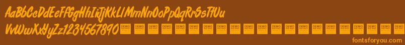 FreshDailyDemo-fontti – oranssit fontit ruskealla taustalla