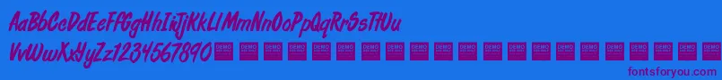 FreshDailyDemo Font – Purple Fonts on Blue Background