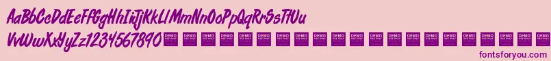 FreshDailyDemo-fontti – violetit fontit vaaleanpunaisella taustalla