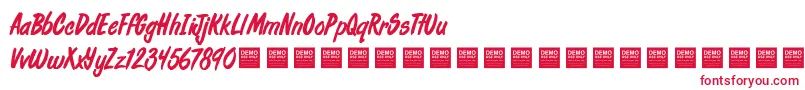 FreshDailyDemo Font – Red Fonts on White Background