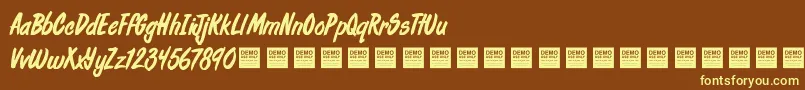 FreshDailyDemo Font – Yellow Fonts on Brown Background