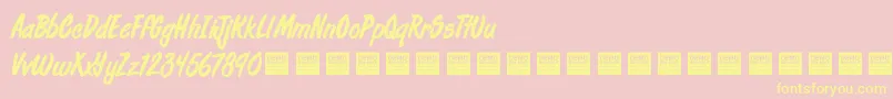 FreshDailyDemo Font – Yellow Fonts on Pink Background