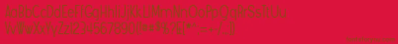 Angostura-Schriftart – Braune Schriften auf rotem Hintergrund