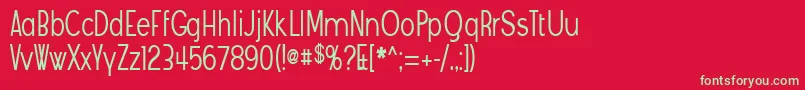 フォントAngostura – 赤い背景に緑の文字