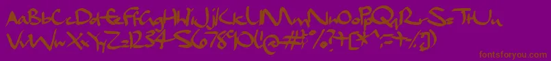 フォントDaelCalligraphy – 紫色の背景に茶色のフォント