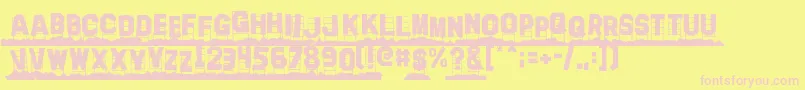 HollywoodCapitalHillsFinal Font – Pink Fonts on Yellow Background