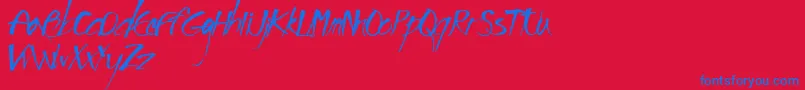 Impronta Font – Blue Fonts on Red Background