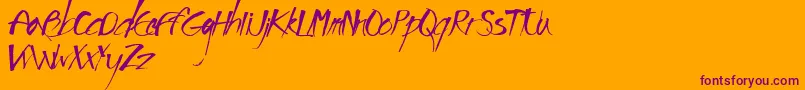 Impronta Font – Purple Fonts on Orange Background