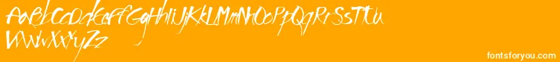 Impronta-Schriftart – Weiße Schriften auf orangefarbenem Hintergrund