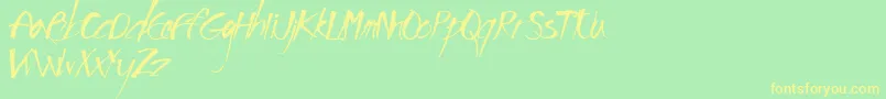 Impronta Font – Yellow Fonts on Green Background