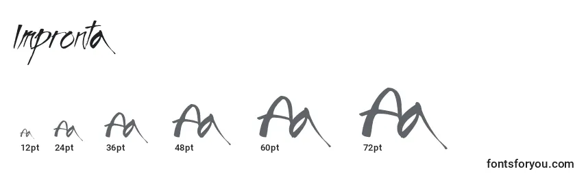 Размеры шрифта Impronta