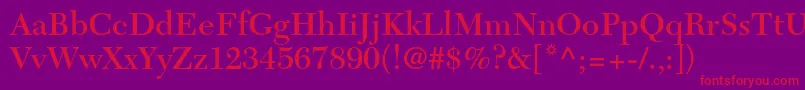 NewcaledonialtstdSemibd Font – Red Fonts on Purple Background