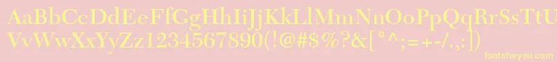 NewcaledonialtstdSemibd Font – Yellow Fonts on Pink Background