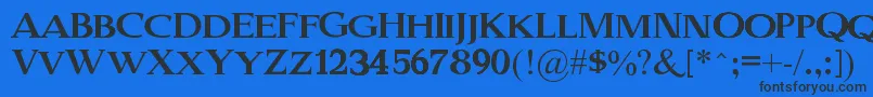 フォントOldSerifGut – 黒い文字の青い背景