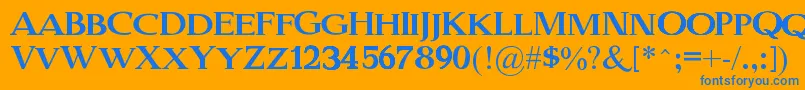 フォントOldSerifGut – オレンジの背景に青い文字