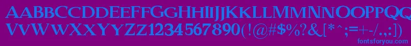 OldSerifGut Font – Blue Fonts on Purple Background