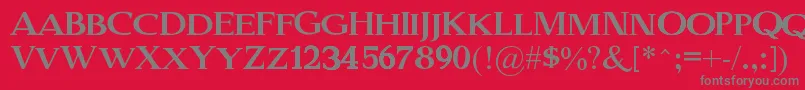 フォントOldSerifGut – 赤い背景に灰色の文字