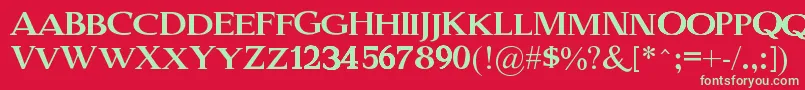 フォントOldSerifGut – 赤い背景に緑の文字