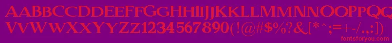 フォントOldSerifGut – 紫の背景に赤い文字