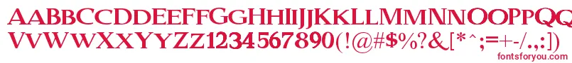 フォントOldSerifGut – 白い背景に赤い文字