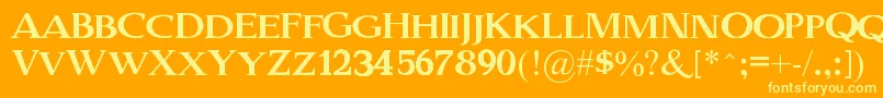 OldSerifGut Font – Yellow Fonts on Orange Background