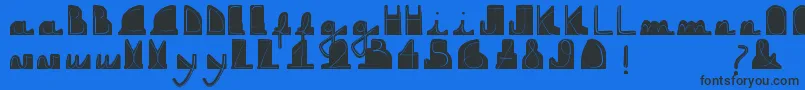 Downdownboy Font – Black Fonts on Blue Background