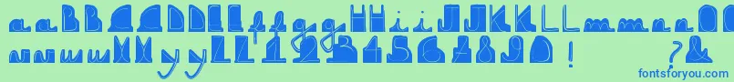 Downdownboy Font – Blue Fonts on Green Background