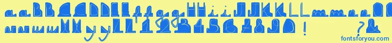 Downdownboy Font – Blue Fonts on Yellow Background