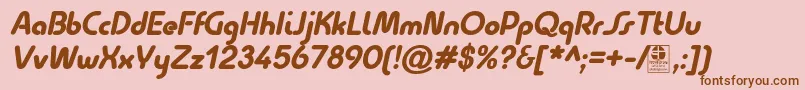 QuesatBlackItalicDemo Font – Brown Fonts on Pink Background