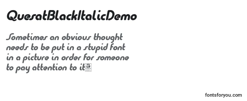 Review of the QuesatBlackItalicDemo Font