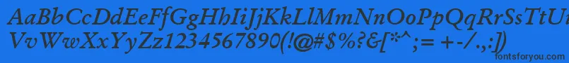 GaramondKursivHalbfett Font – Black Fonts on Blue Background