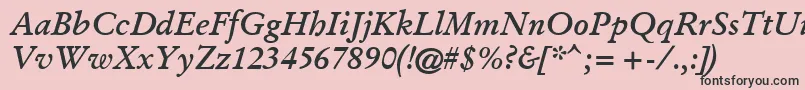 GaramondKursivHalbfett Font – Black Fonts on Pink Background