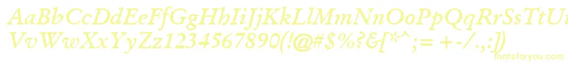 GaramondKursivHalbfett-fontti – keltaiset fontit