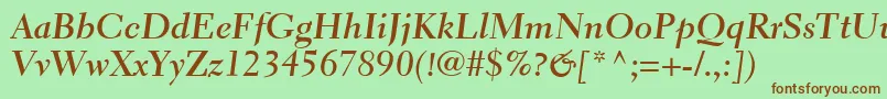 ElectraLtBoldCursive Font – Brown Fonts on Green Background