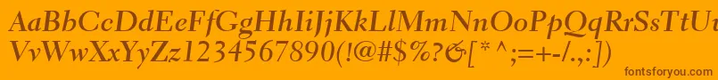 ElectraLtBoldCursive Font – Brown Fonts on Orange Background