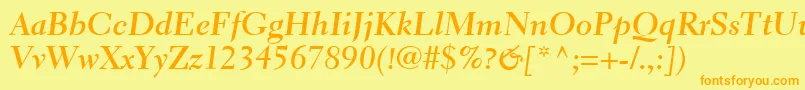 ElectraLtBoldCursive Font – Orange Fonts on Yellow Background