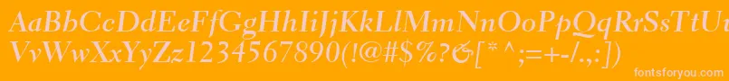 ElectraLtBoldCursive Font – Pink Fonts on Orange Background